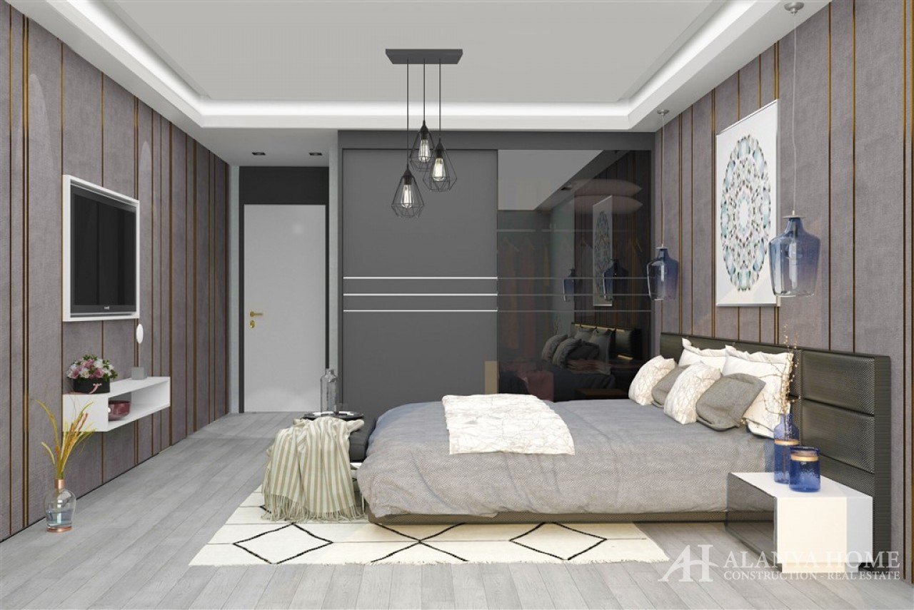 Фото покупка продажа недорогая двухкомнатная квартира 1+1 c просторной спальней Алания Хоум Анталия 